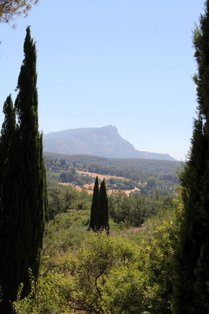 Aix-Jardin des peintres widok na Sainte Victoire